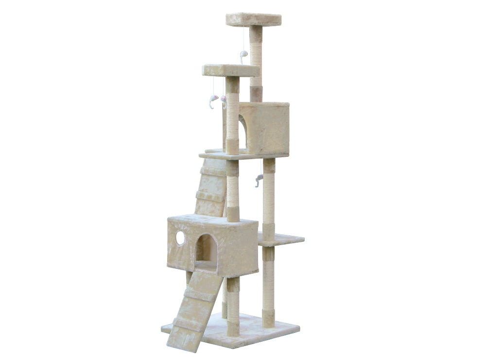 BINGO Cat Tree House 185cm 7 Levels - BEIGE