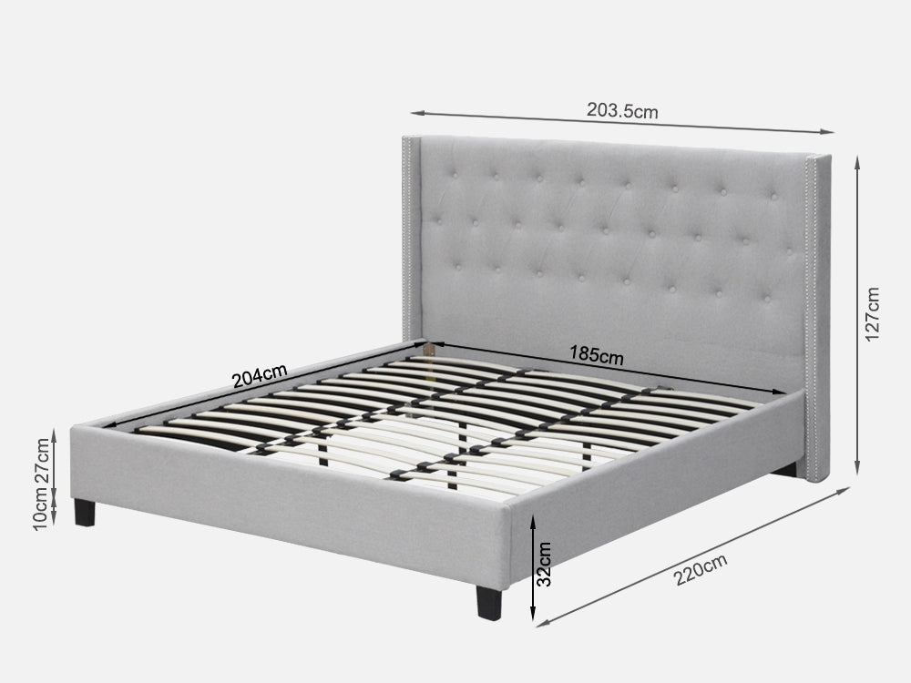 ELBRUS Super King Bed Frame - LIGHT GREY