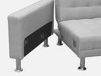 COLORADO 3 Seater Sofa Bed Futon with Chaise - LIGHT GREY