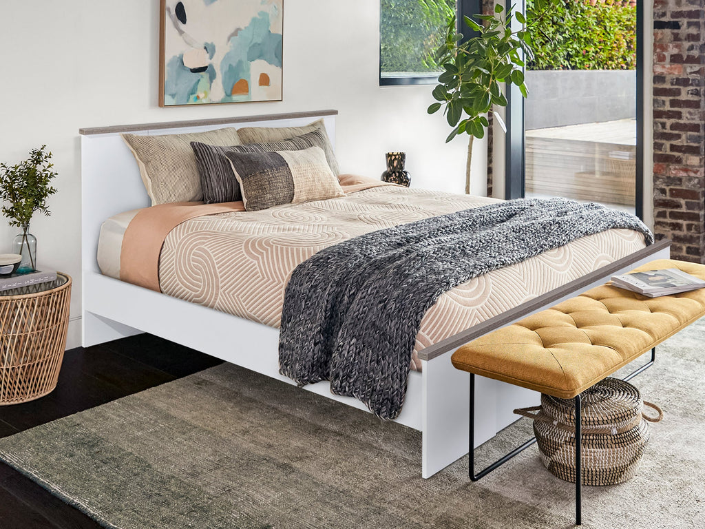 WAIPOUA Queen Wooden Bed Frame - GREY Oak