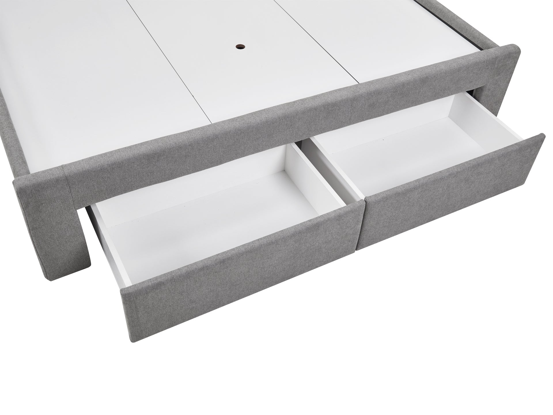 HLOLELA King Bed Frame with Storage - LIGHT GREY