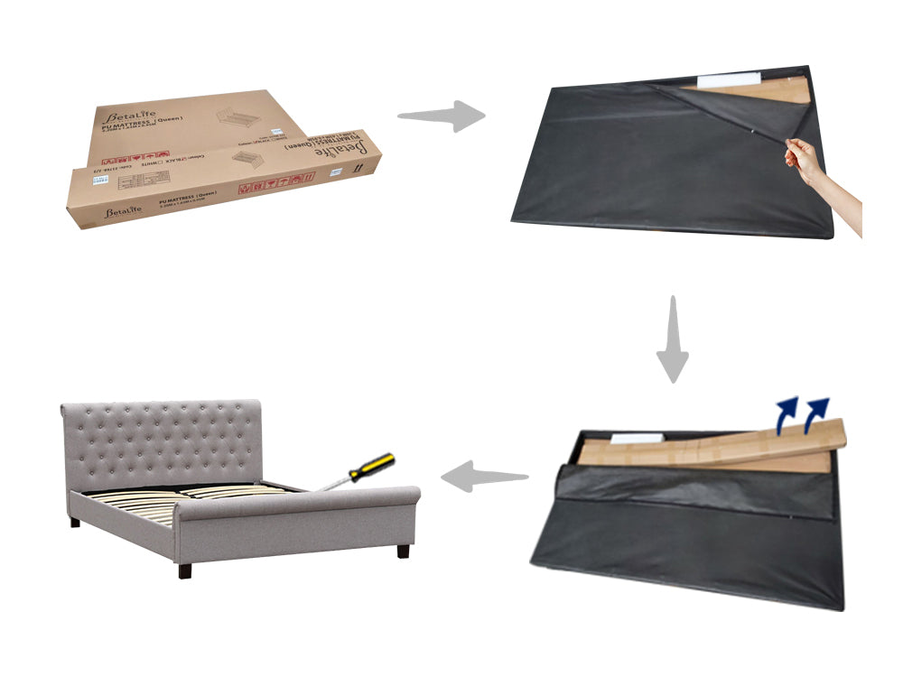 EGMONT King Bed Frame - LIGHT GREY