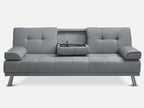 VENICE 3 Seater Sofa bed with Cup Holders - GREY