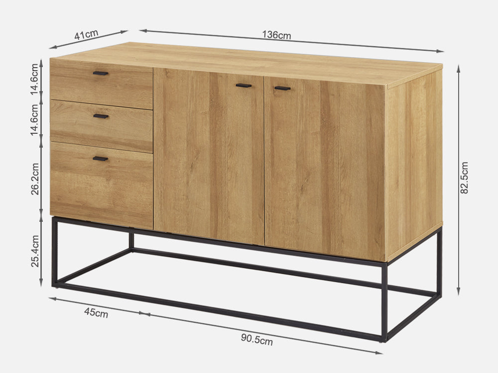 XOAN Sideboard Buffet Table - Oak