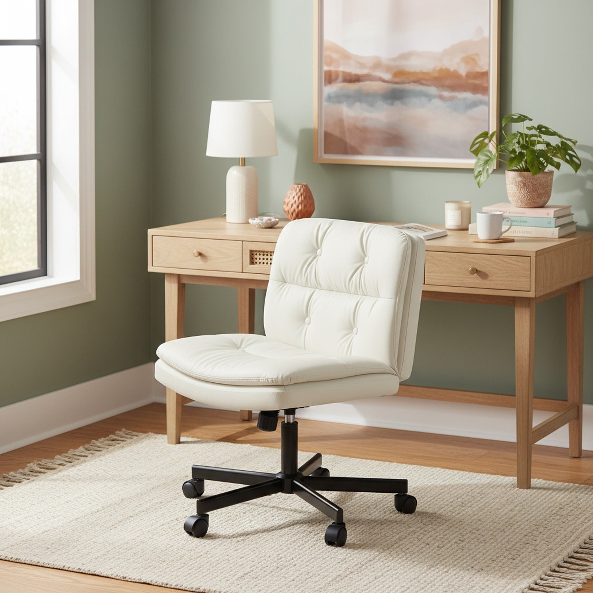 Israel Swivel Chair - Ivory