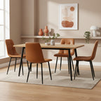 David PU Leather Dining Chair - Set of 4 - Orange