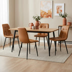 David PU Leather Dining Chair - Set of 4 - Orange