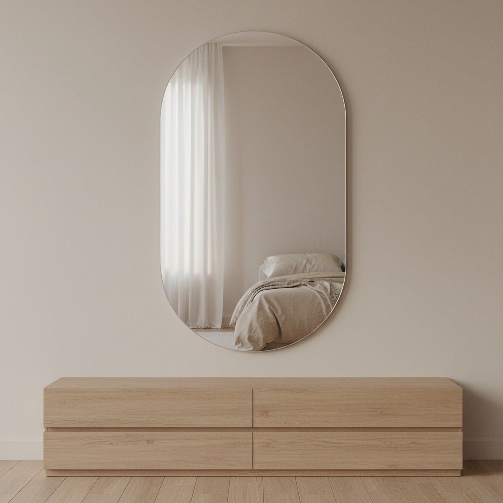 Zero Oval Frameless Wall Mirror