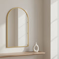 Luna Arched Metal Wall Mirror - Gold
