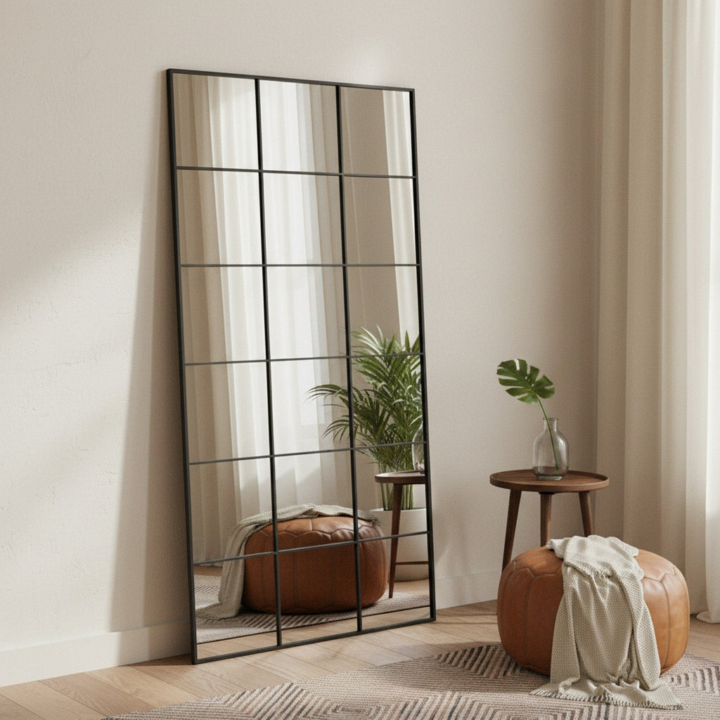 Grid Full Length Mirror - Black