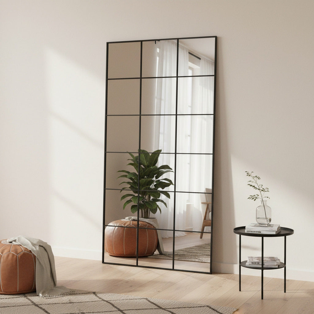 Grid Full Length Mirror - Black