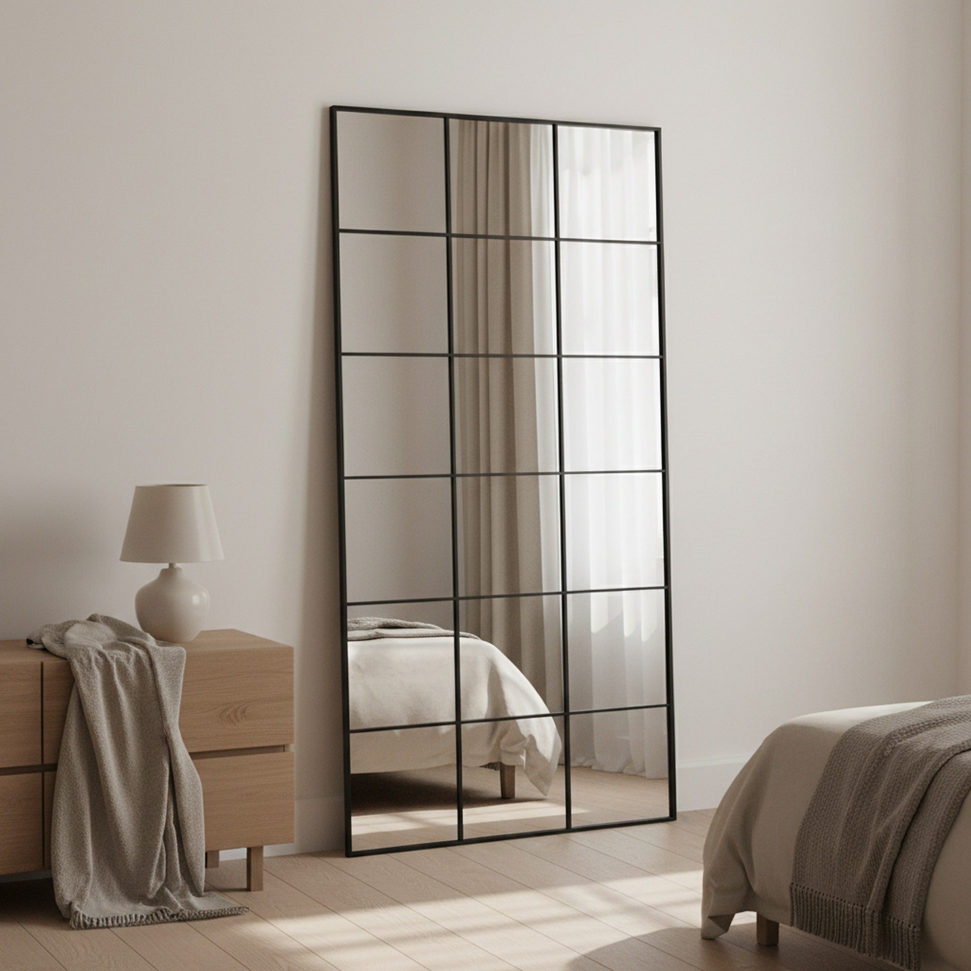Grid Full Length Mirror - Black