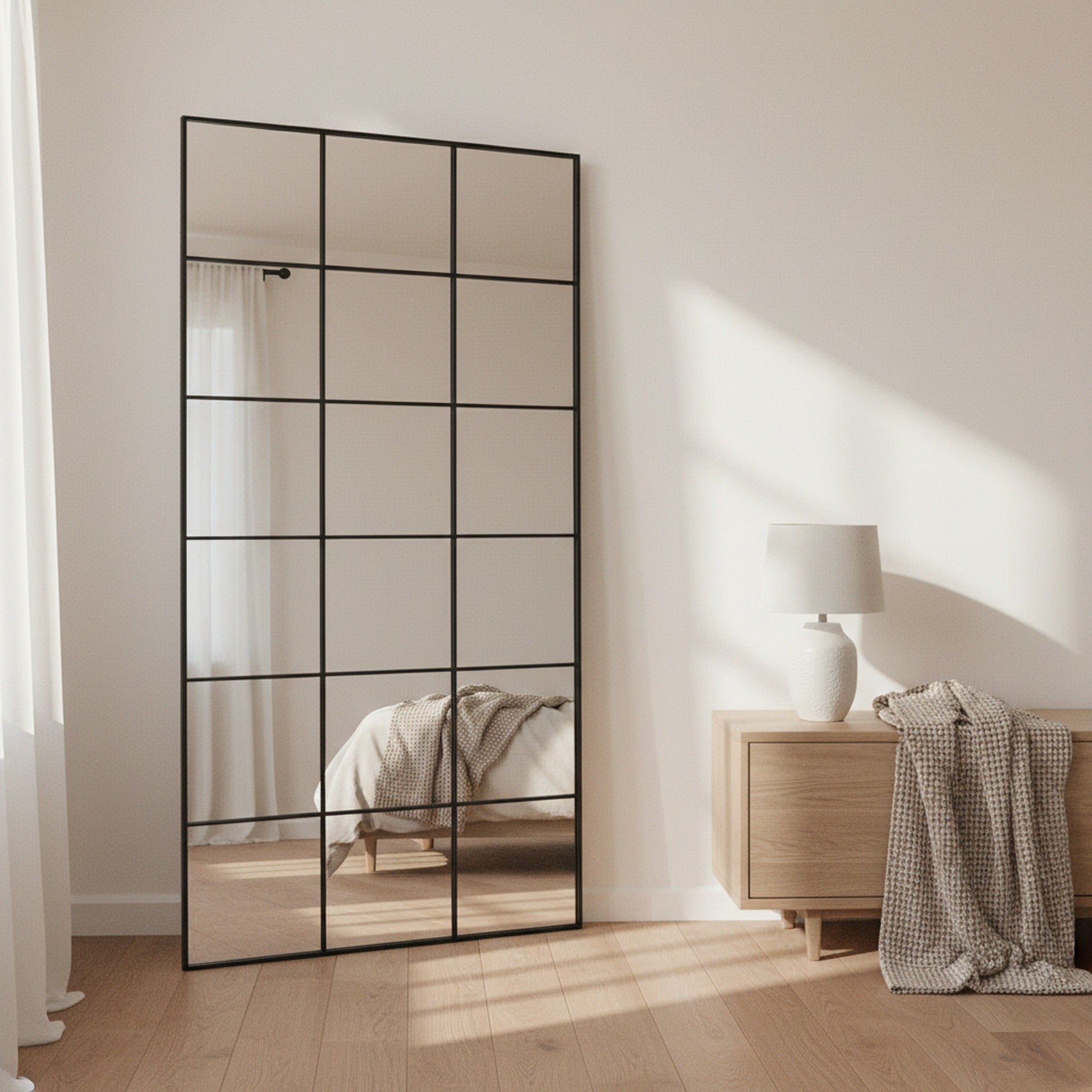 Grid Full Length Mirror - Black