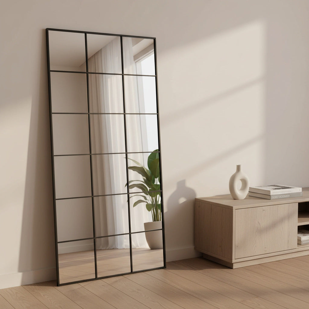 Grid Full Length Mirror - Black