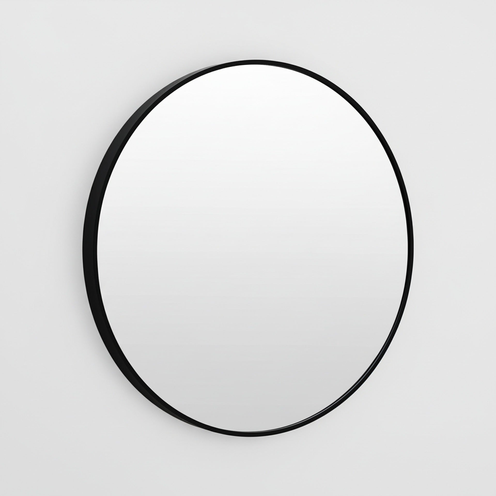 Aura Round Metal Framed Wall Mirror 60cm - Black