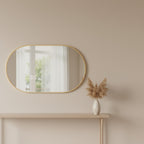 Luna Oval Metal Framed Wall Mirror - Gold