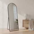 Stella Arched Freestanding Metal Mirror - Black