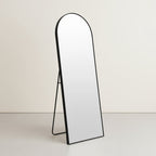 Stella Arched Freestanding Metal Mirror - Black