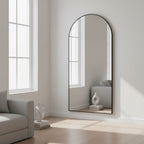 Archie Metal Arched Full Length Mirror - Black