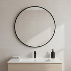 Nova Round Metal Framed Wall Mirror 50cm - Black