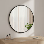 Nova Round Metal Framed Wall Mirror 50cm - Black