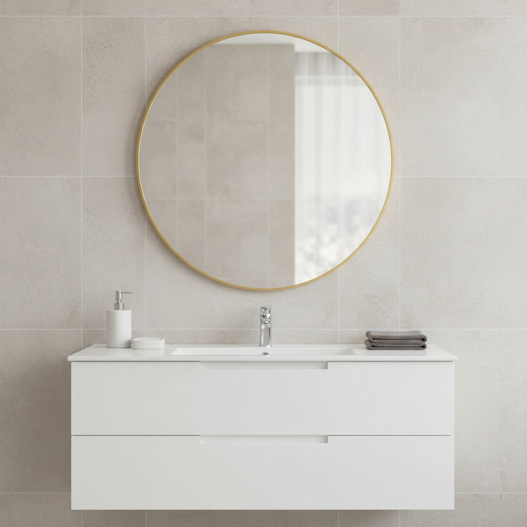 Aura Round Metal Framed Wall Mirror 80cm - Gold