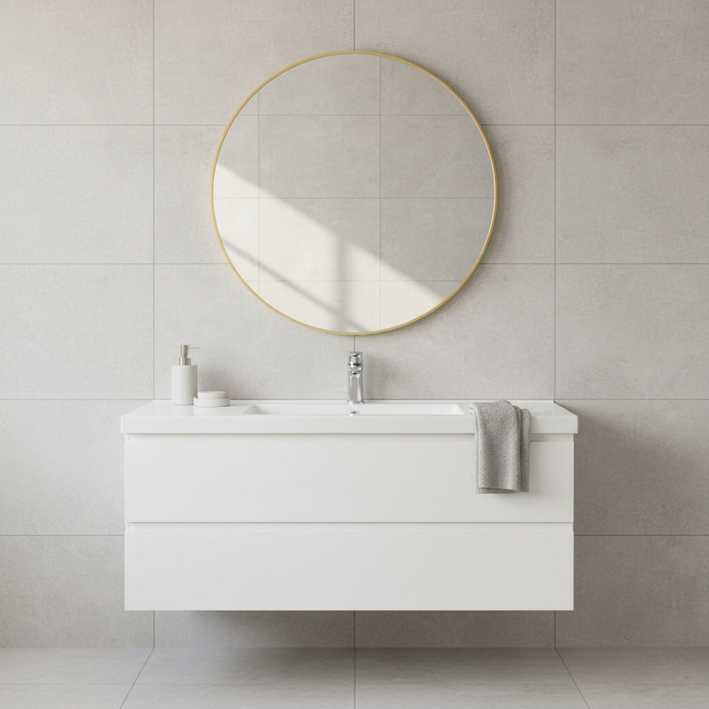 Aura Round Metal Framed Wall Mirror 80cm - Gold