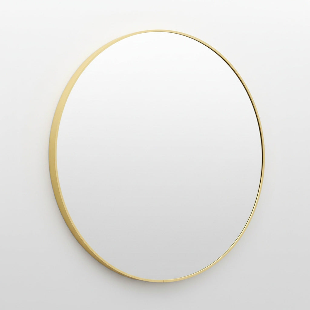Aura Round Metal Framed Wall Mirror 80cm - Gold