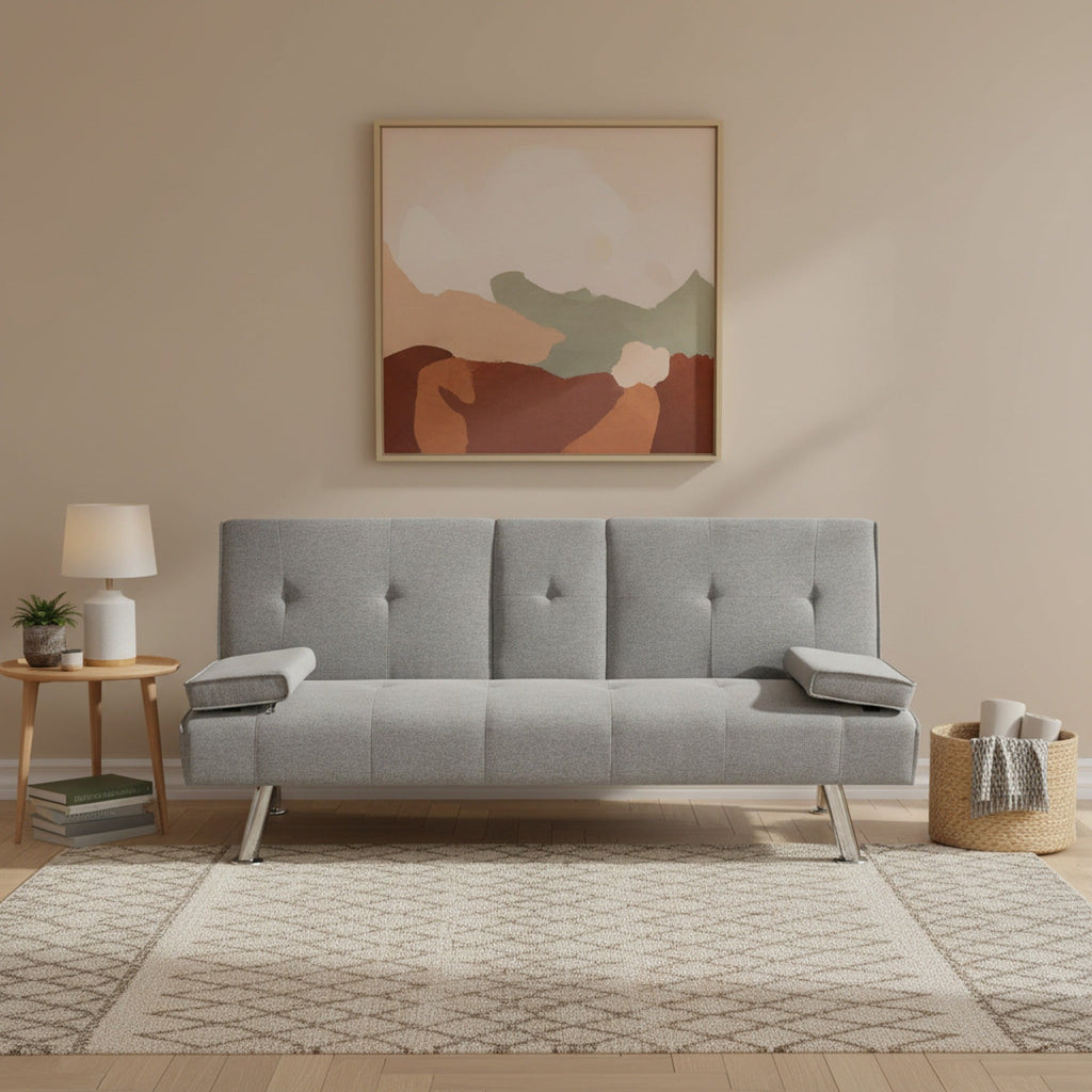 Arleth 3 Seater Sofa Bed - Light Grey