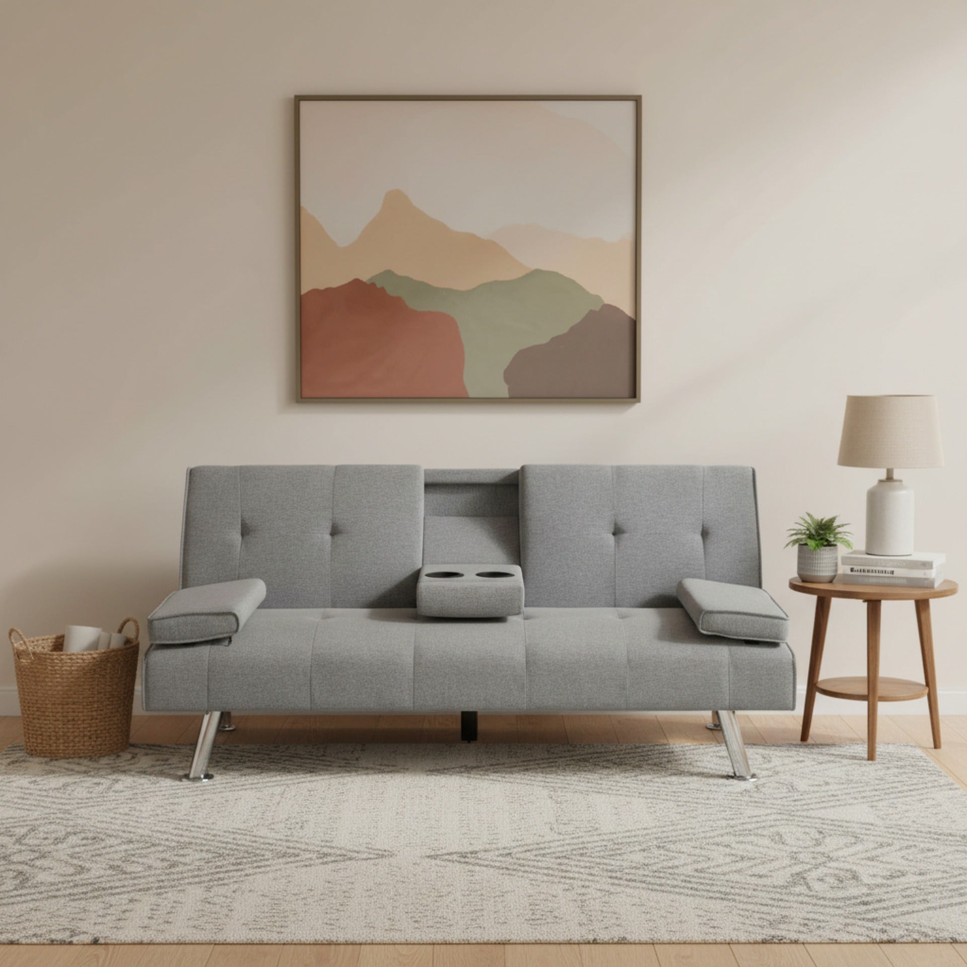Arleth 3 Seater Sofa Bed - Light Grey
