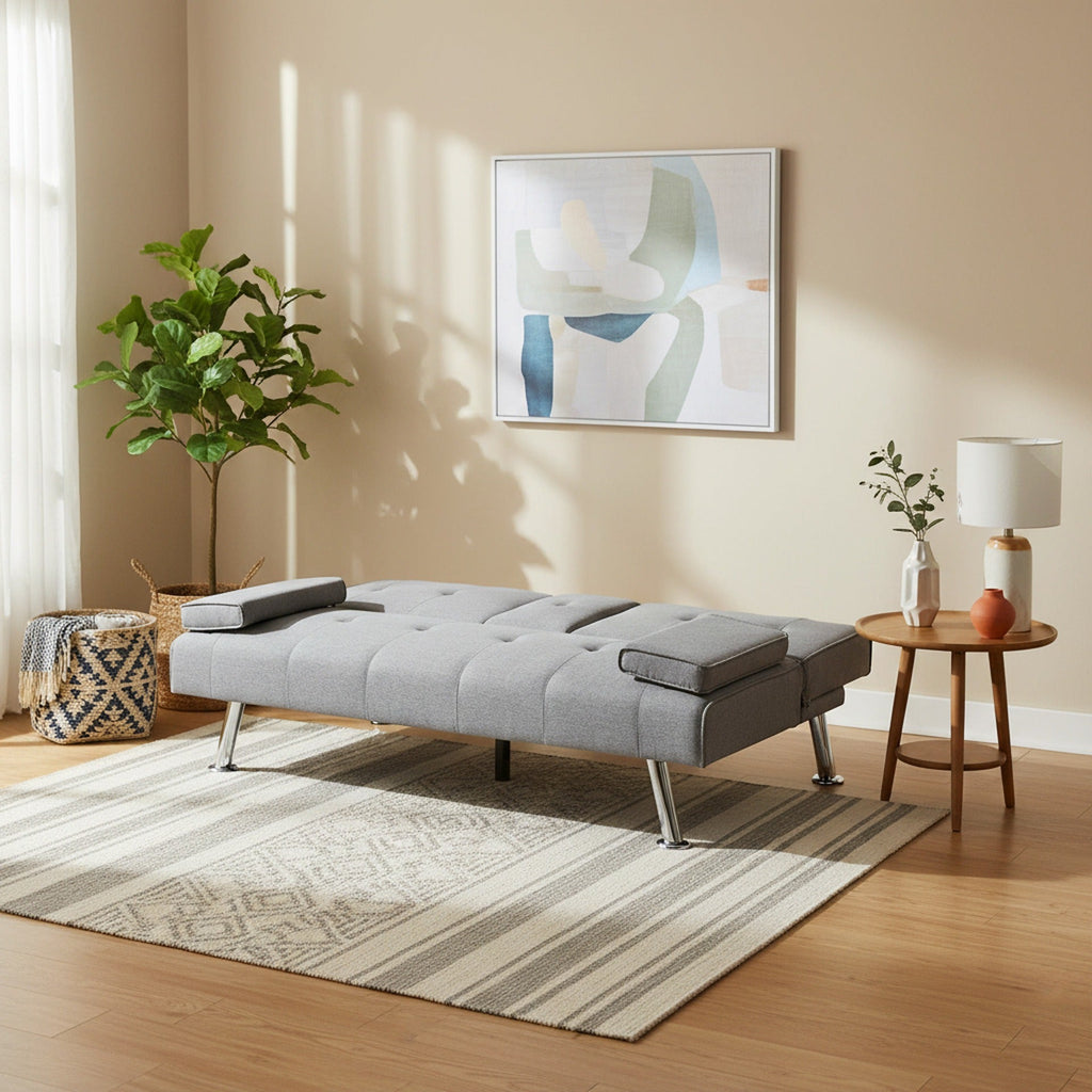 Arleth 3 Seater Sofa Bed - Light Grey