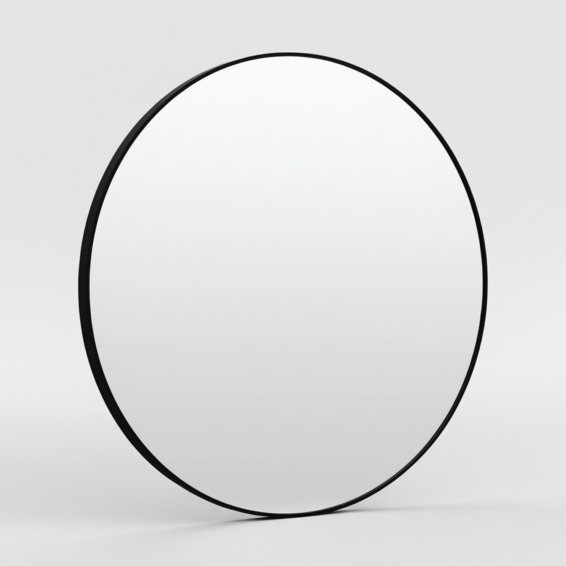 Aura Round Metal Framed Wall Mirror 90cm - Black