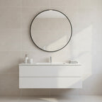 Aura Round Metal Framed Wall Mirror 80cm - Black