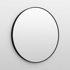 Aura Round Metal Framed Wall Mirror 80cm - Black