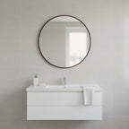 Nova Round Metal Framed Wall Mirror 80cm - Black