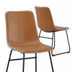 Grayson PU Leather Dining Chair - Set of 2 - Caramel Tan