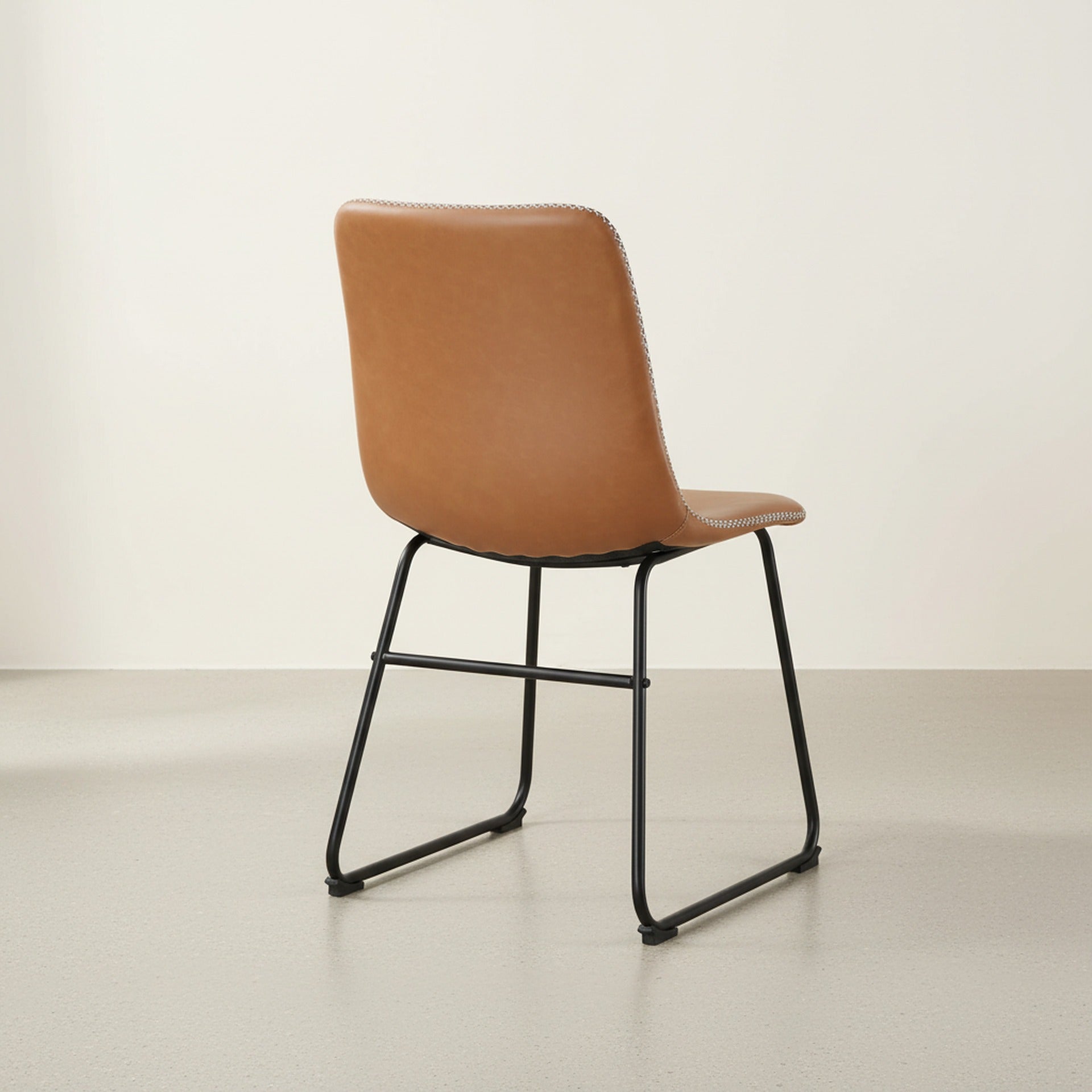 Grayson PU Leather Dining Chair - Set of 2 - Caramel Tan