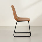 Grayson PU Leather Dining Chair - Set of 2 - Caramel Tan