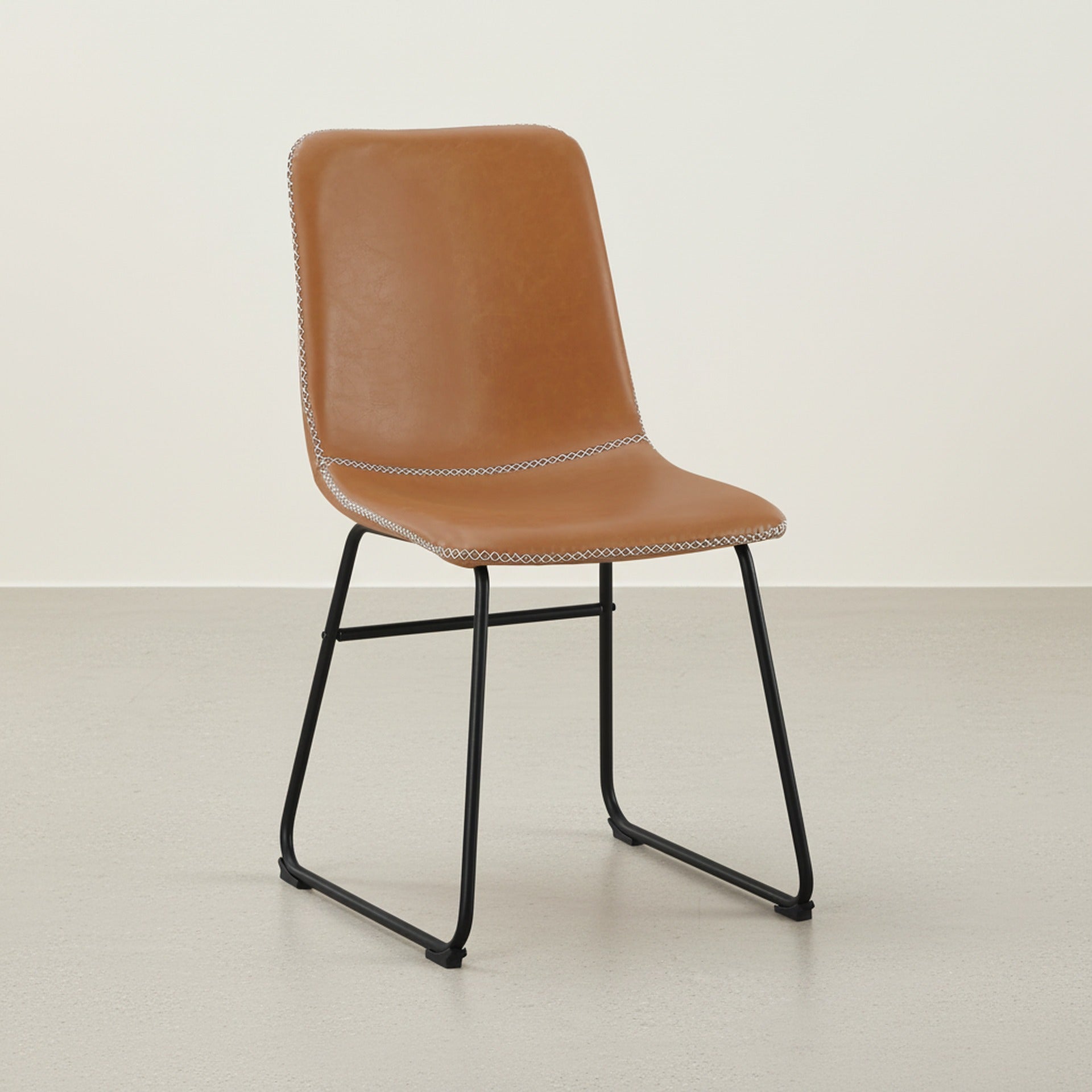 Grayson PU Leather Dining Chair - Set of 2 - Caramel Tan