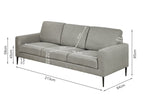 Toronto 3 Seater Sofa - Light Grey