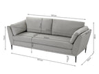 Berlin 3 Seater Sofa - Light Grey