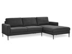 Toronto 3 Seater Sofa with Right Facing Chaise - Dark Grey