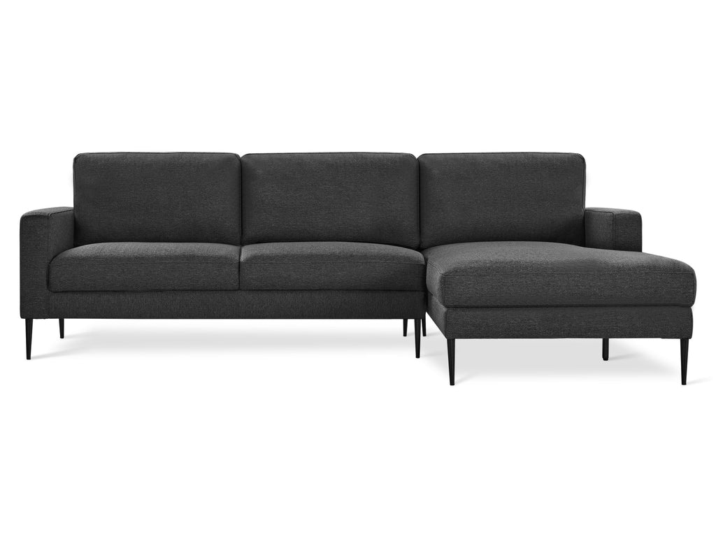 Toronto 3 Seater Sofa with Right Facing Chaise - Dark Grey
