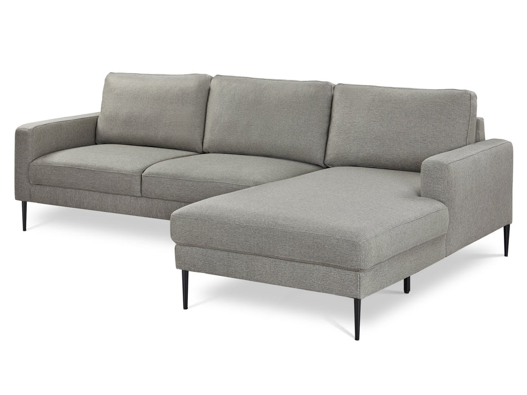 Toronto 3 Seater Sofa with Right Facing Chaise - Light Grey
