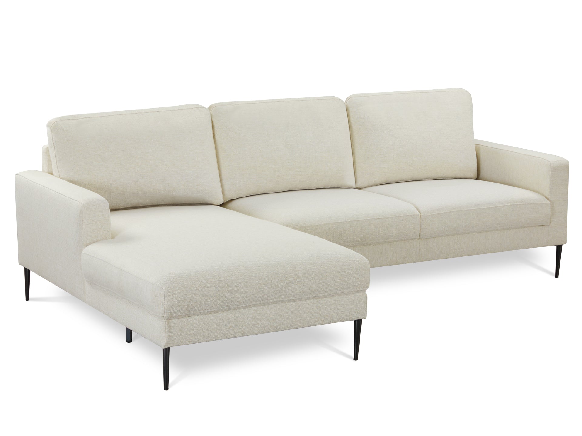 Toronto 3 Seater Sofa with Left Facing Chaise - Beige