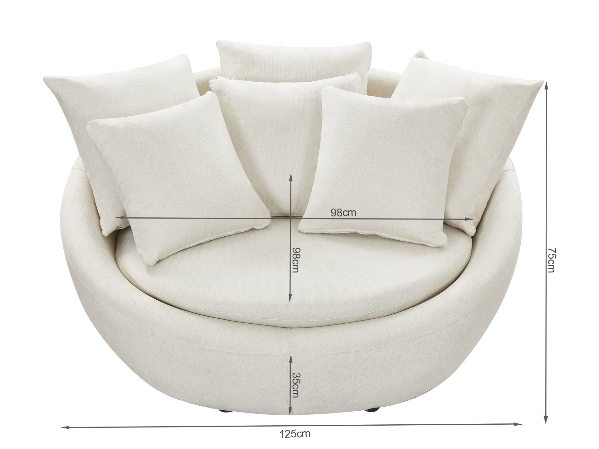 Loveland Round Sofa - Beige