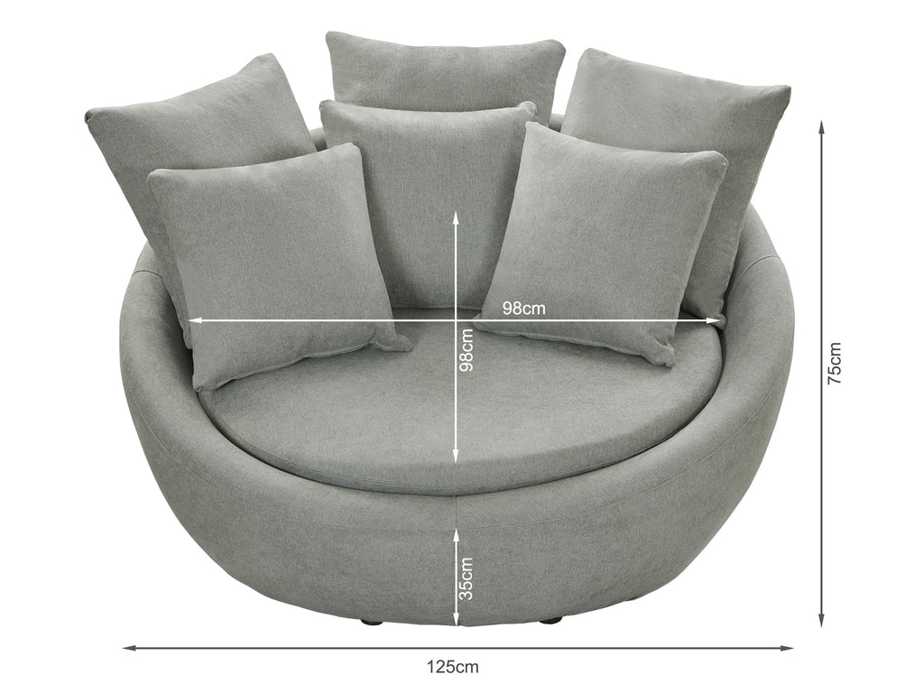 Loveland Round Sofa - Light Grey