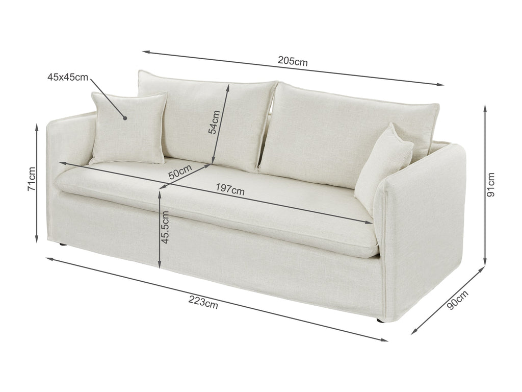 Palmer 3 Seater Sofa - Beige