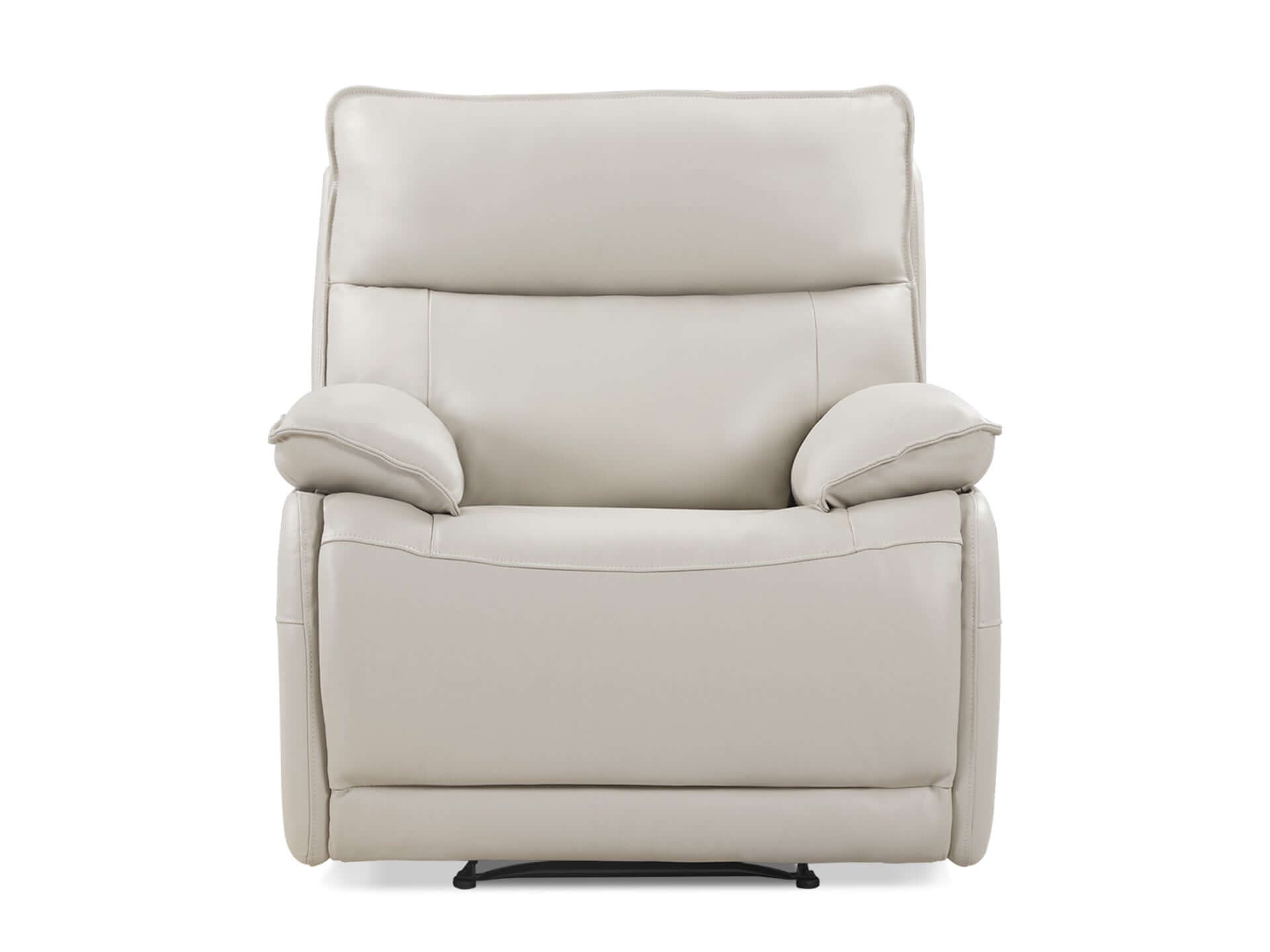 Halcombe Manual Full Leather Recliner Chair - Beige