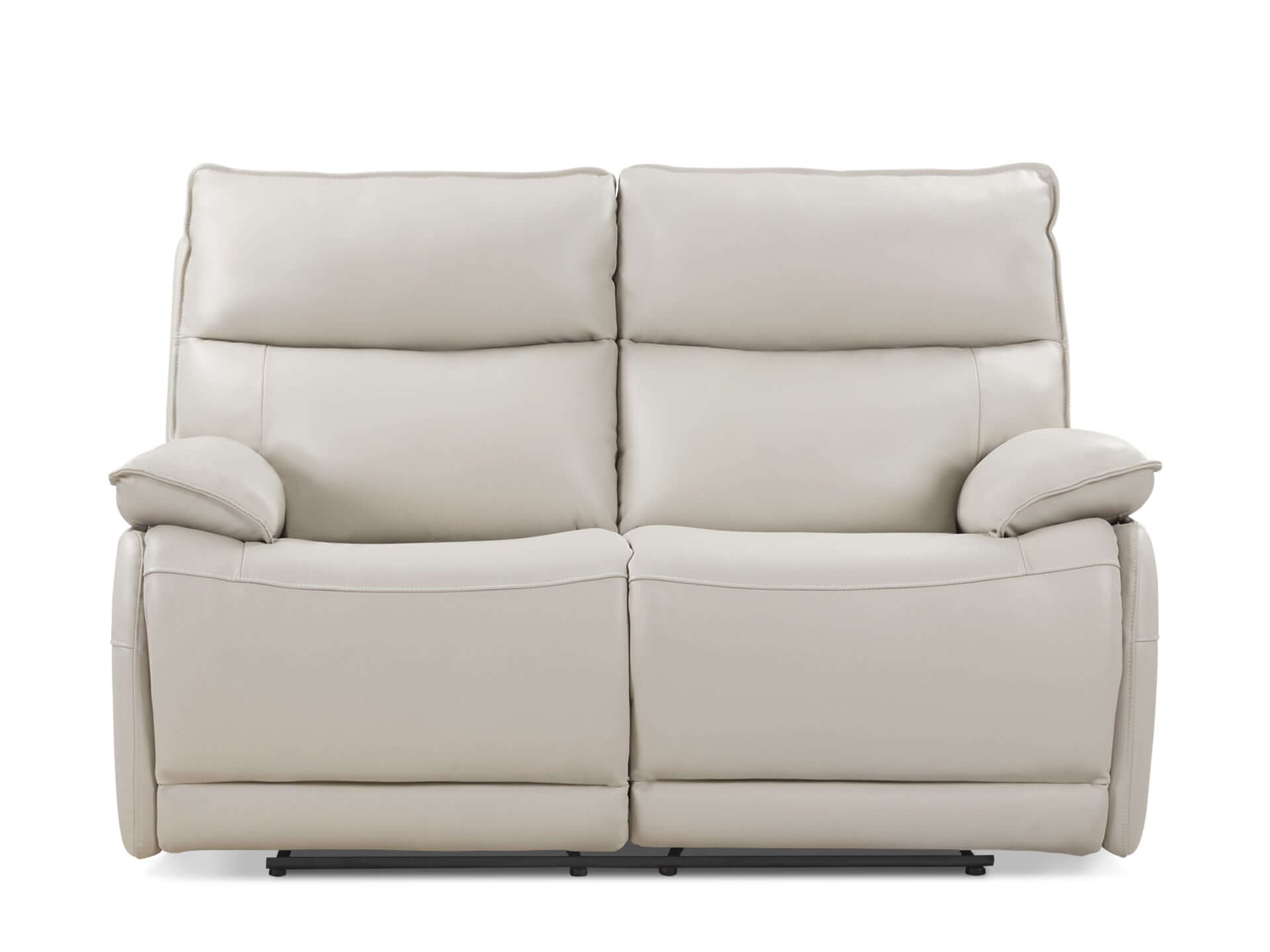 Halcombe Manual Full Leather 2 Seater Recliner Sofa - Beige